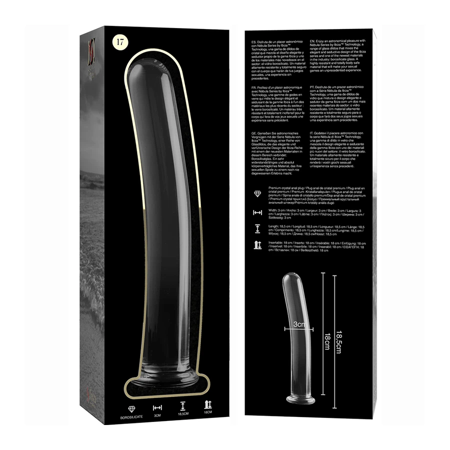 NEBULA SERIES BY IBIZA - MODELLO 17 DILDO IN VETRO BOROSILICATO 18,5 X 3 CM ROSA
